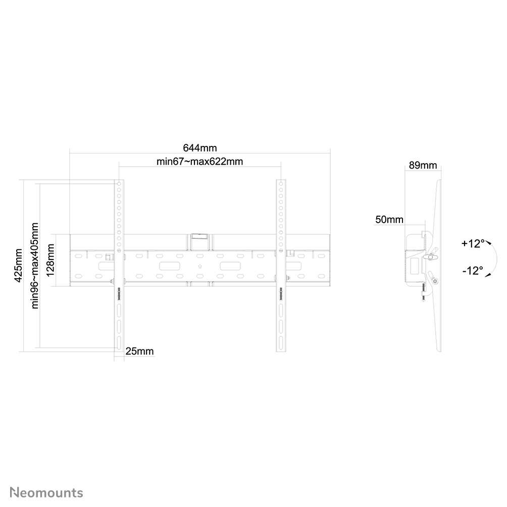 Neomounts LFD-W2640MP Support pour écran mural 37-75" - inclinable